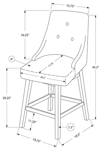 TABOURET DE BAR - 2PCS/ 46"H/ PIVOTANT/ SIMILI-CUIR NOIR