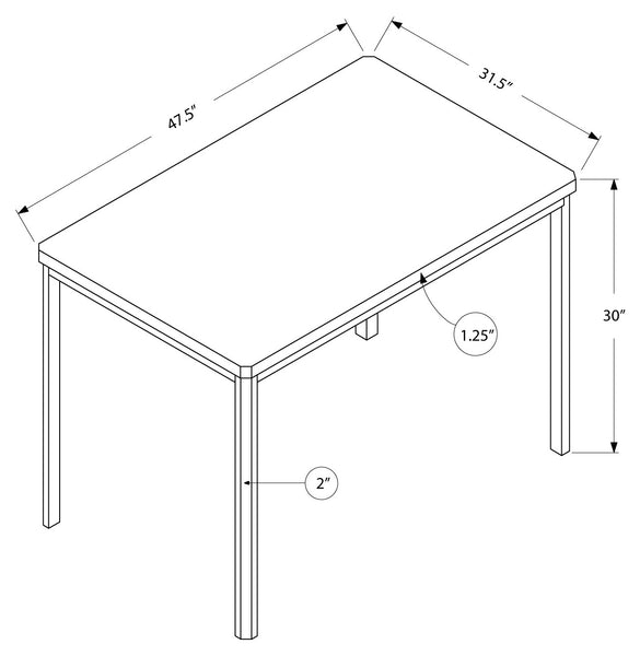 TABLE A MANGER - 32"X 48" / TAUPE FONCE / METAL CHROME