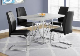 TABLE A MANGER - 36"X 48" / GRIS CIMENTE / METAL CHROME  I 1043