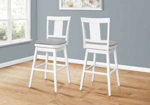 TABOURET DE BAR - 2PCS PIVOTANT / BLANC