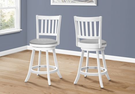 TABOURET DE BAR - 2PCS PIVOTANT / BLANC