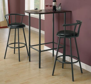 TABOURET DE BAR - 2PCS / 36"H / PIVOTANT / NOIR METAL