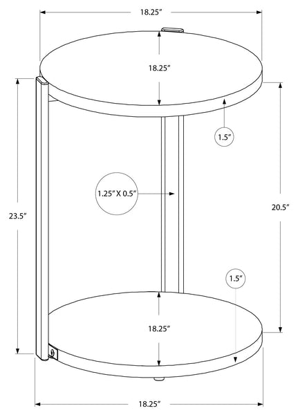 TABLE D'APPOINT - BLANC LUSTRE / METAL CHROME