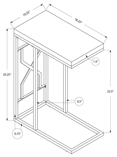 TABLE D'APPOINT - CAPPUCCINO / METAL CHROME