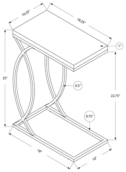 TABLE D'APPOINT   METAL CHROME