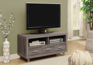 MEUBLE TV - 48"L / TAUPE FONCE / 3 TIROIRS