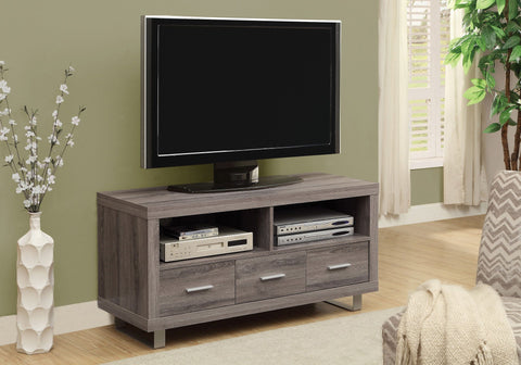 MEUBLE TV - 48"L / TAUPE FONCE / 3 TIROIRS