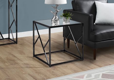 TABLE DE BOUT / NICKEL NOIR / DESSUS MIROIR