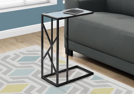 TABLE D'APPOINT - NICKEL NOIR / DESSUS MIROIR