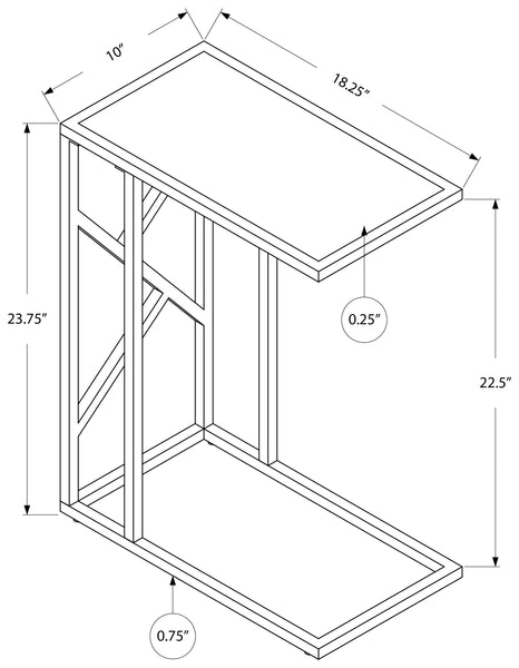 TABLE D'APPOINT - NICKEL NOIR / DESSUS MIROIR