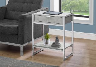 TABLE D'APPOINT - 24"H  METAL CHROME