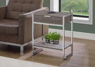 TABLE D'APPOINT - 24"H  METAL CHROME