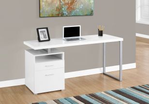 BUREAU - 60"L  METAL ARGENT