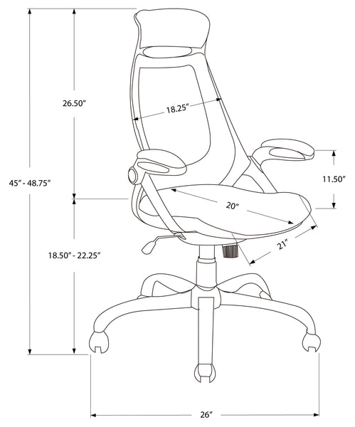 CHAISE DE BUREAU MECHE DOSSIER HAUTE EXEC CHROME